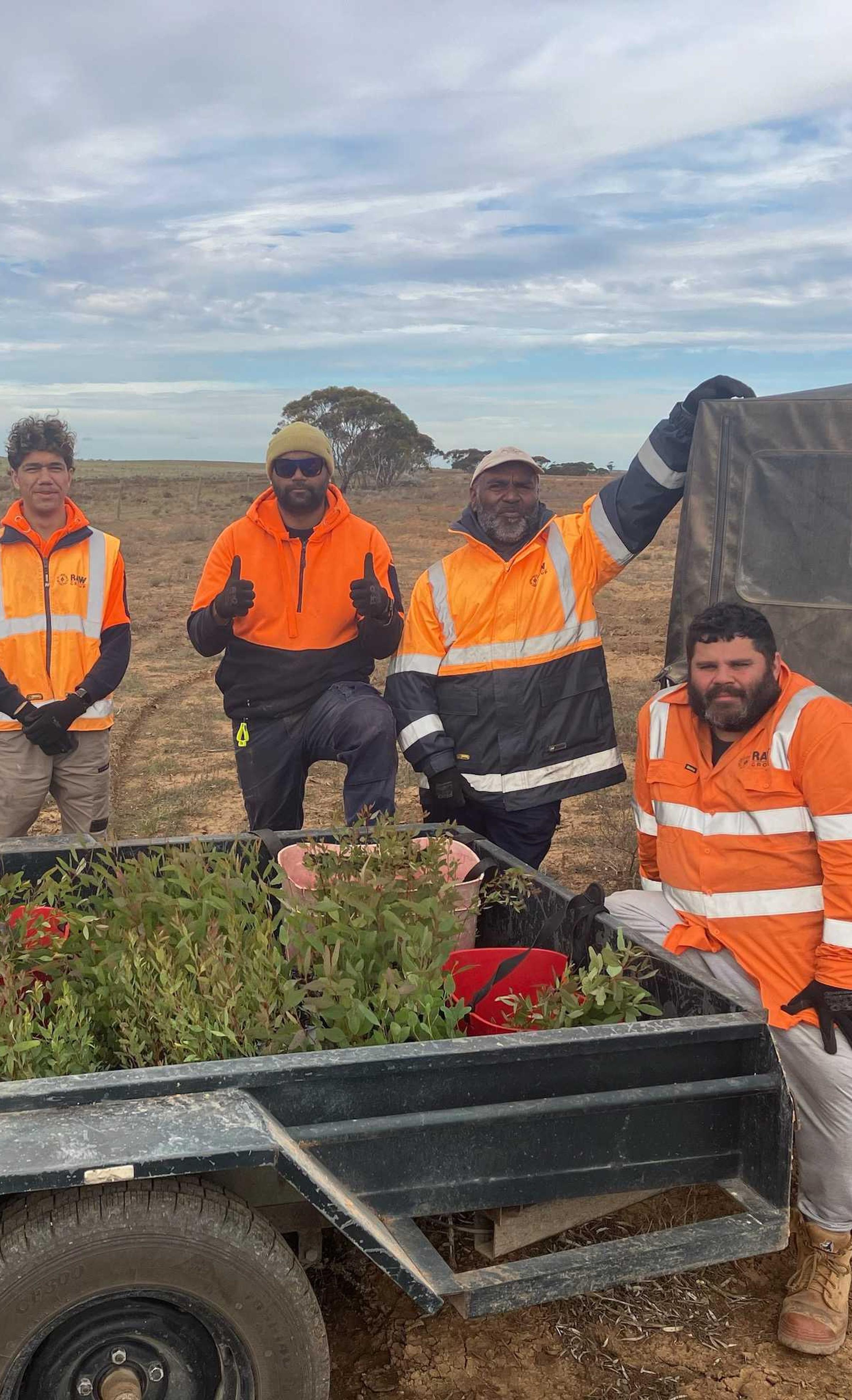 Barngarla planting crews on Hillridge