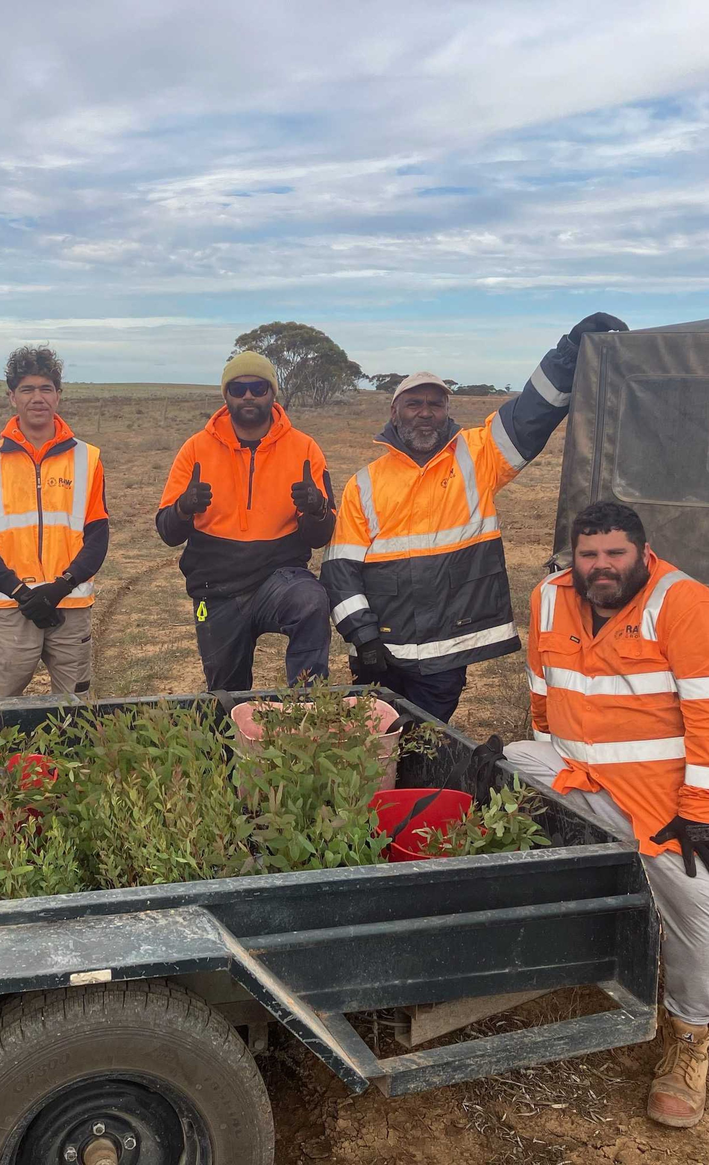 Barngarla planting crews on Hillridge
