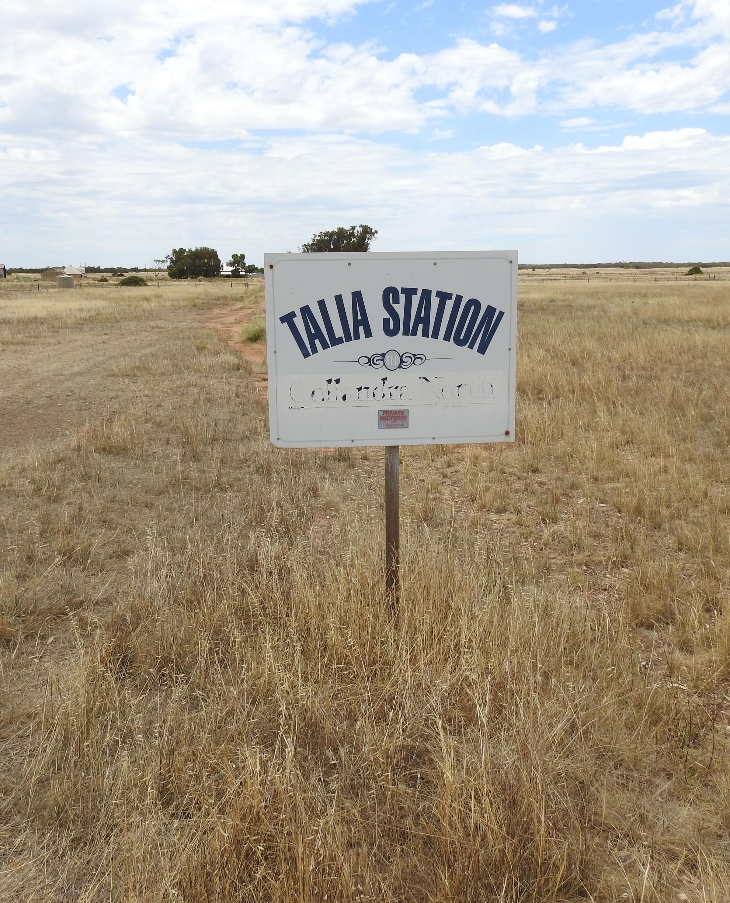 Talia Station sign