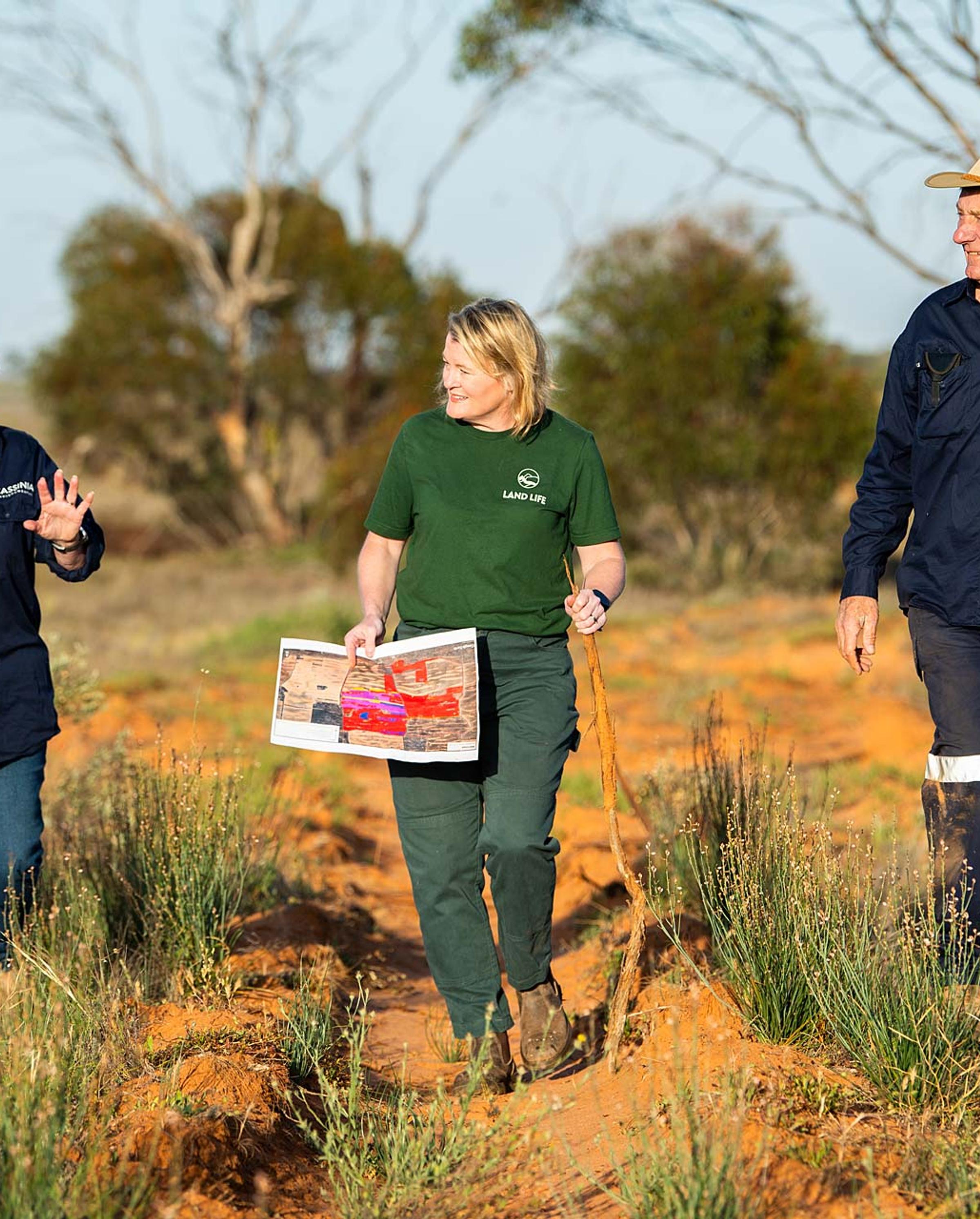 walking on degraded land