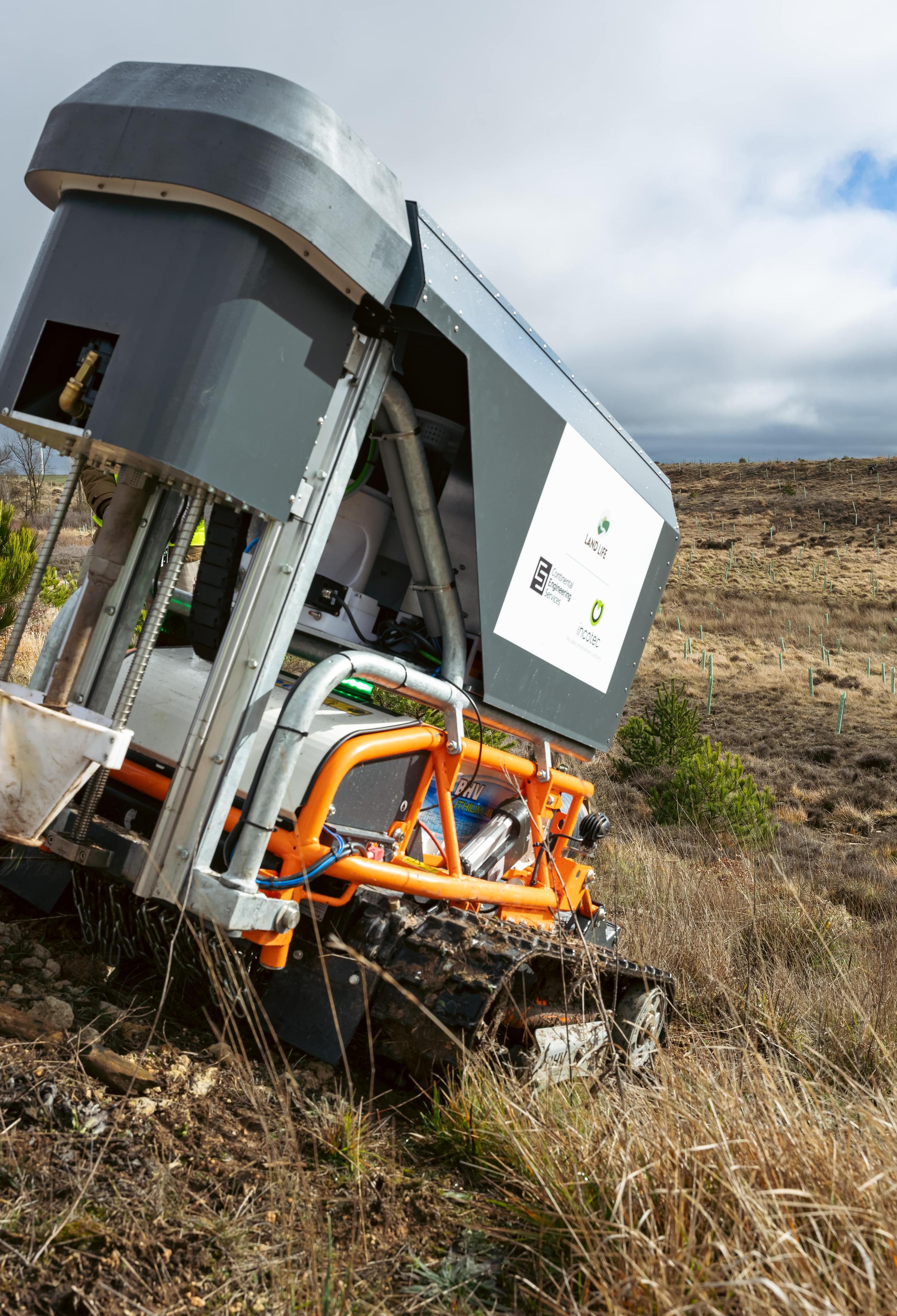 tree seeding robot in action