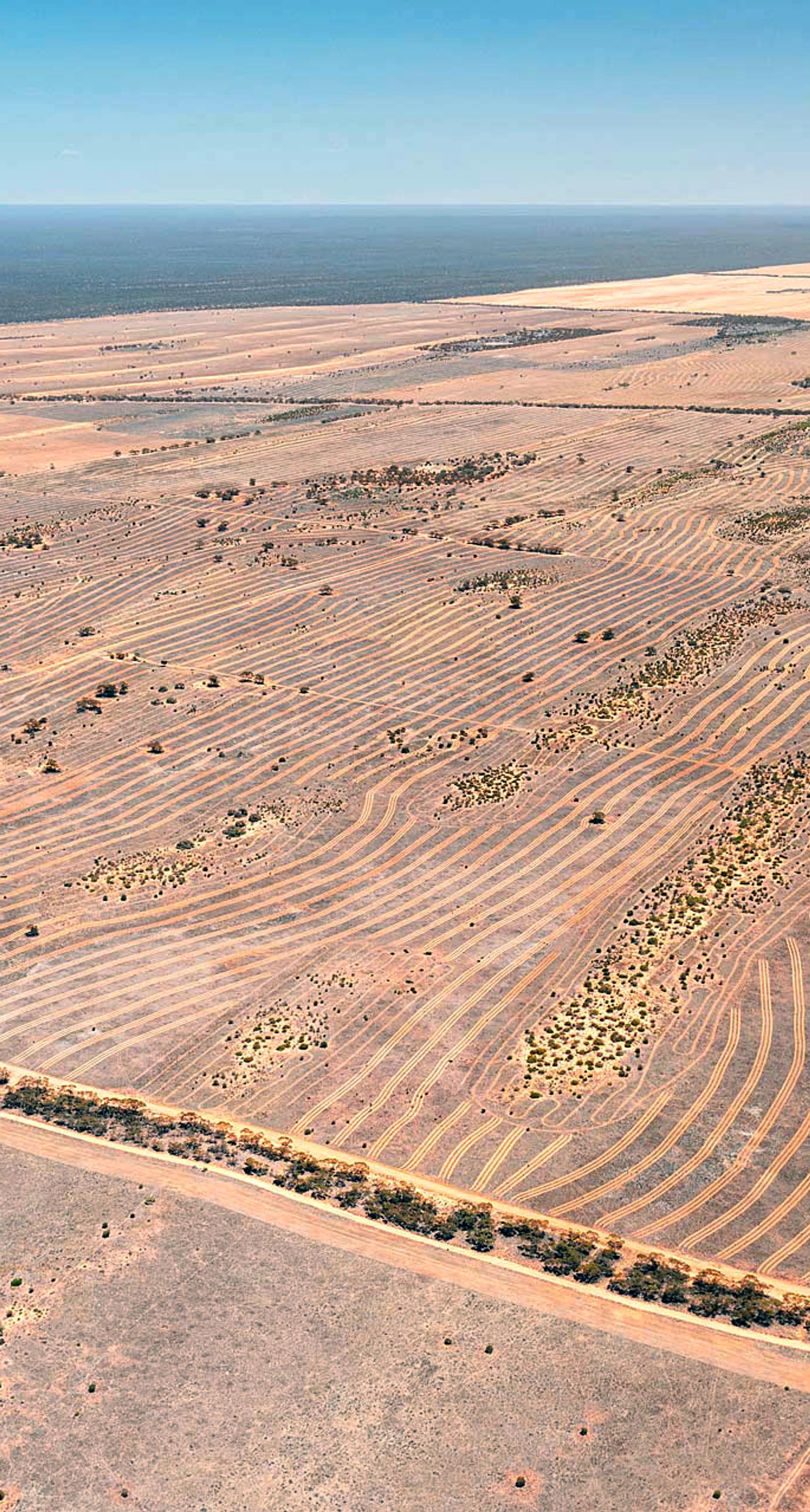 Ariel view of degraded land in Merrinee Victoria.