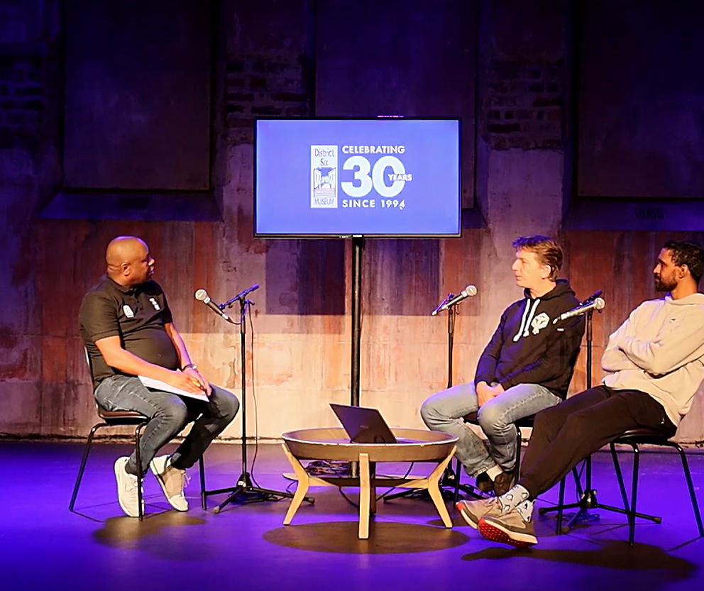 A scene from the District Six Museum podcast with the head of game development education at the Academy of Digital Arts, Lars Espeter, discussing the impact of VR and game technology on South African society and education.
