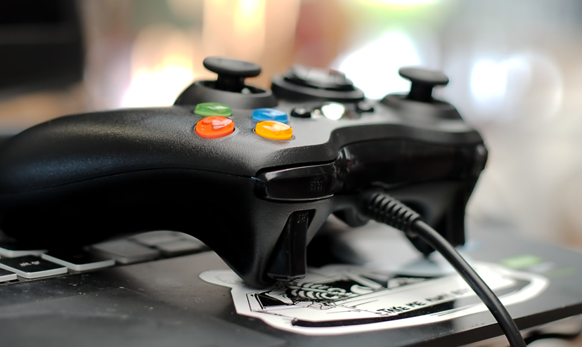 An Xbox Controller on a Laptop