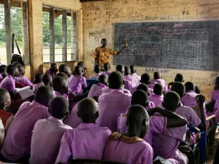 Een klaslokaal in Sudan