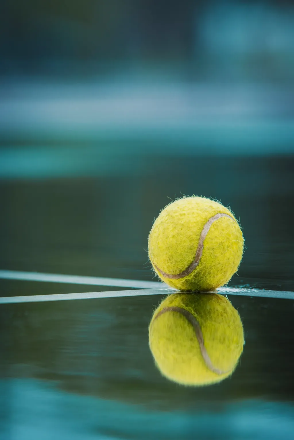 Tennis ball on a tennis field