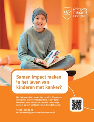 Advertentie van het Prinses maxima foundation