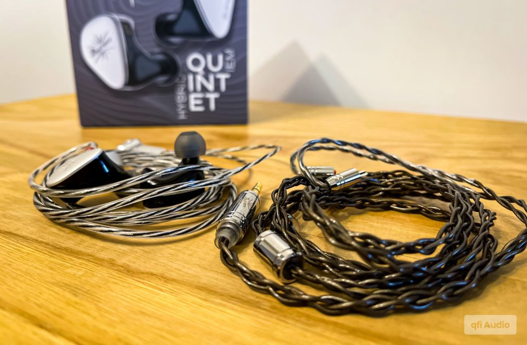 Review of Kiwi Ears Quintet with stock cable on qfi Audio