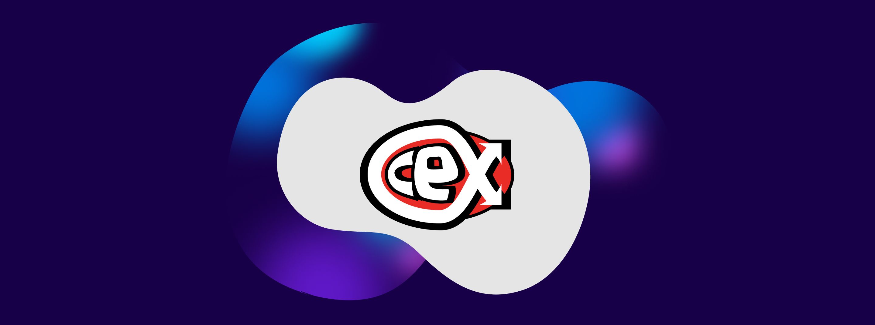 CEX logo on blue background