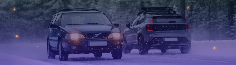 Header image showing the Volvo EX30 and it's ICE counterpart