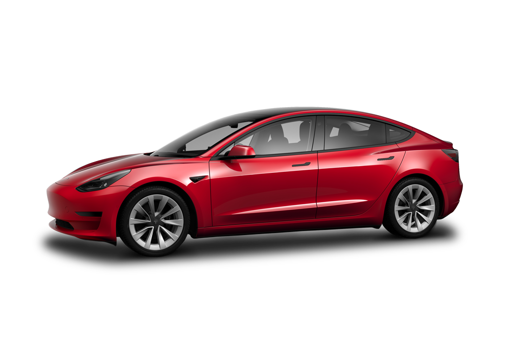 Tesla model 3 red front left