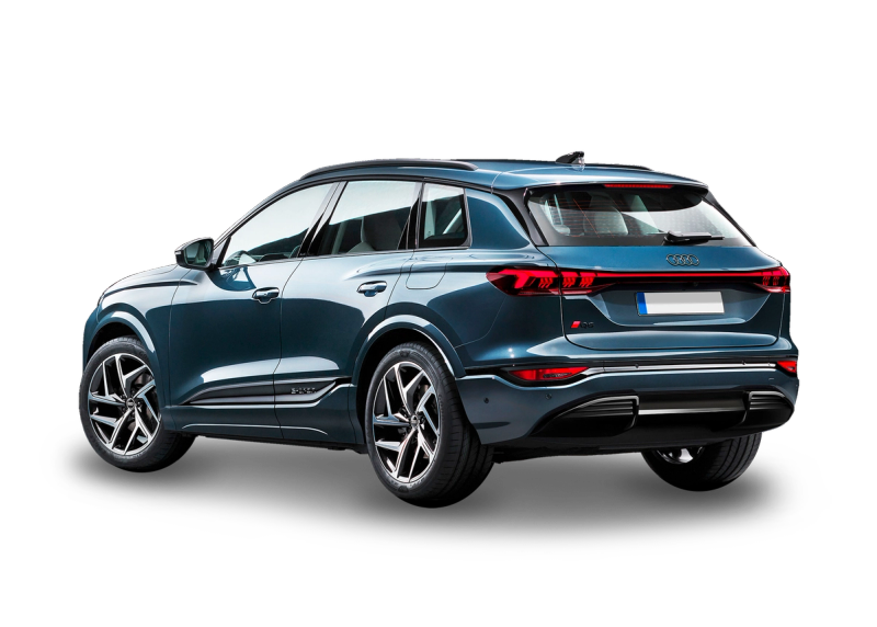 Image of the Audi Q6 eTron in a rear left angle