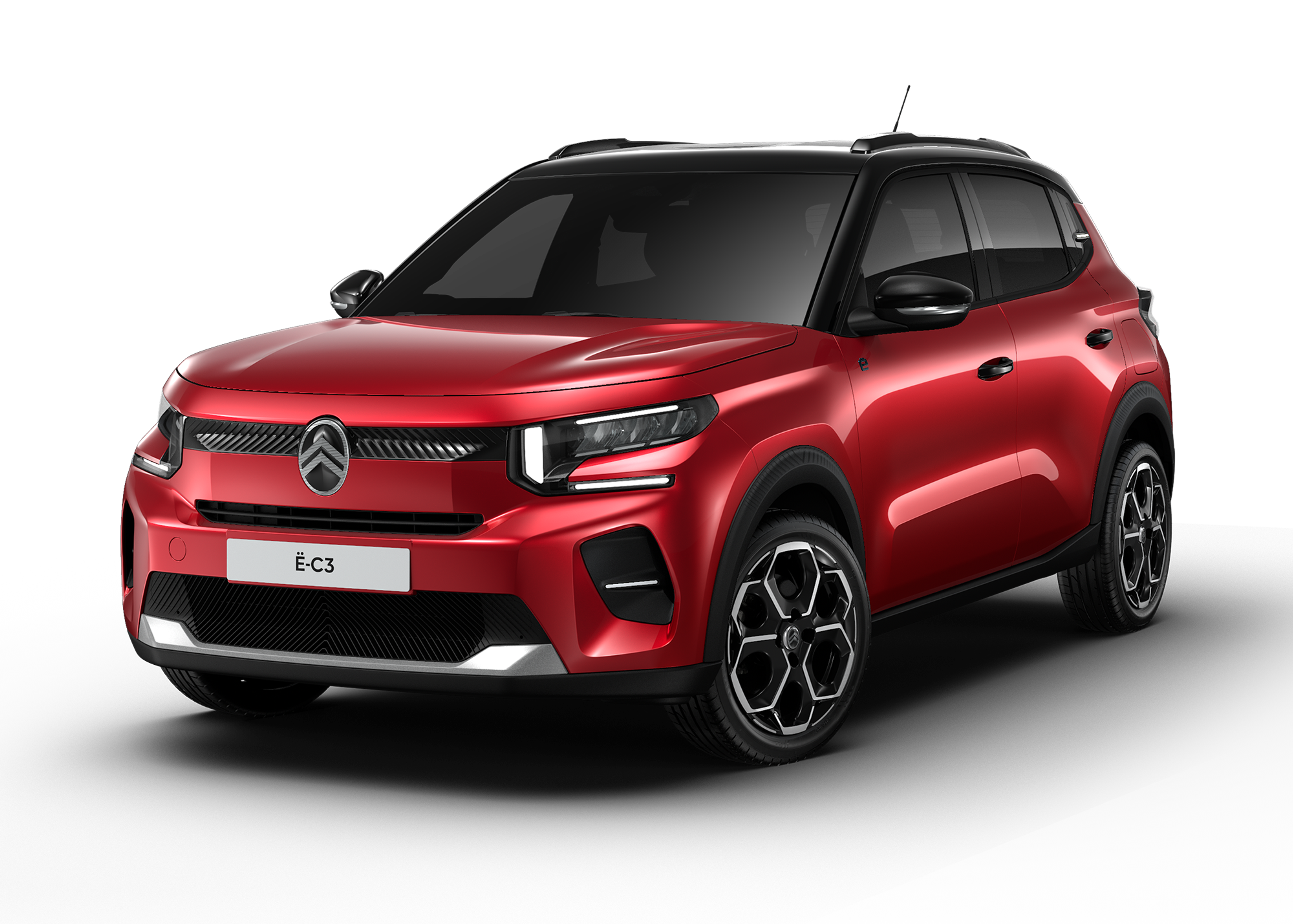 Front left view of Citroen e-C3