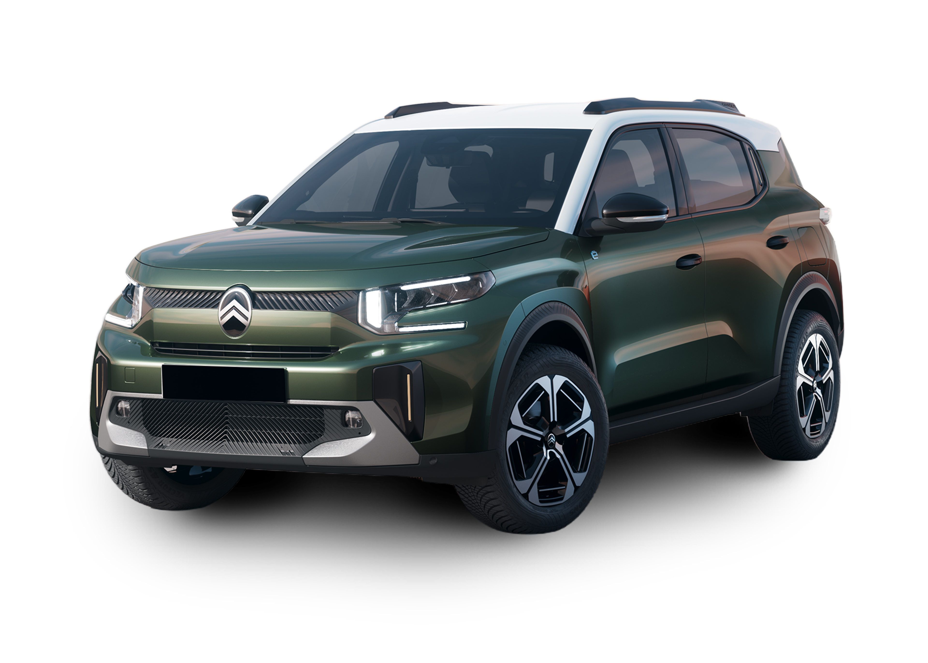 Front left view of Citroen e-C3 Aircross