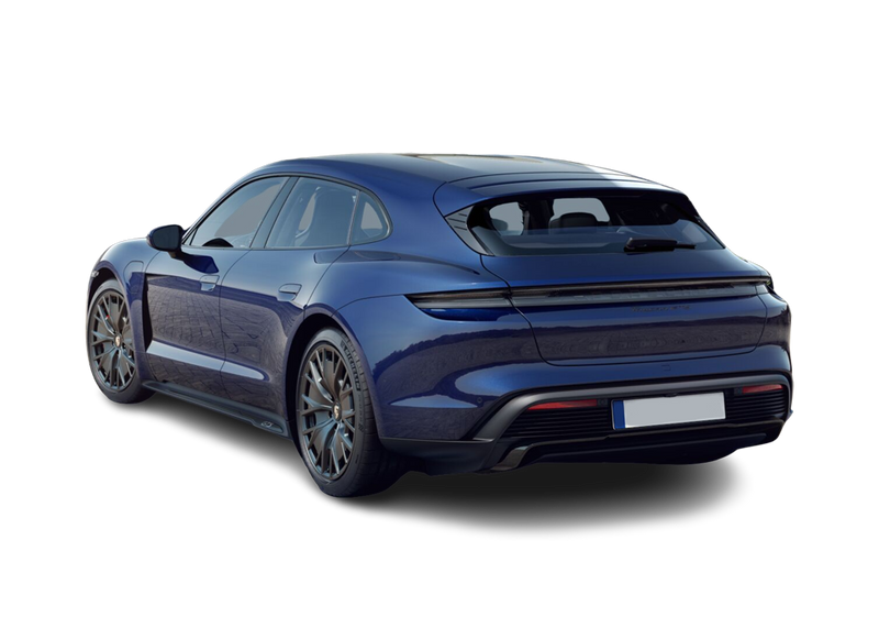 Porsche Taycan Sport Turismo in Blue, Back Left angle