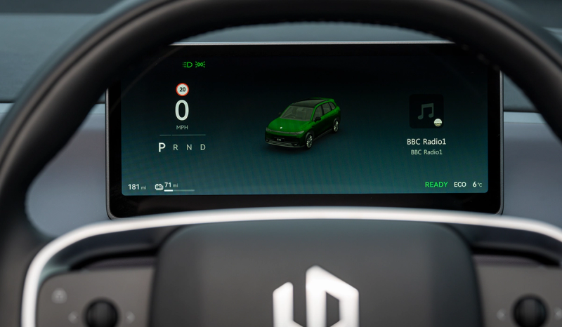 Interior shot of the LeapMotor C10 Displaying the dash