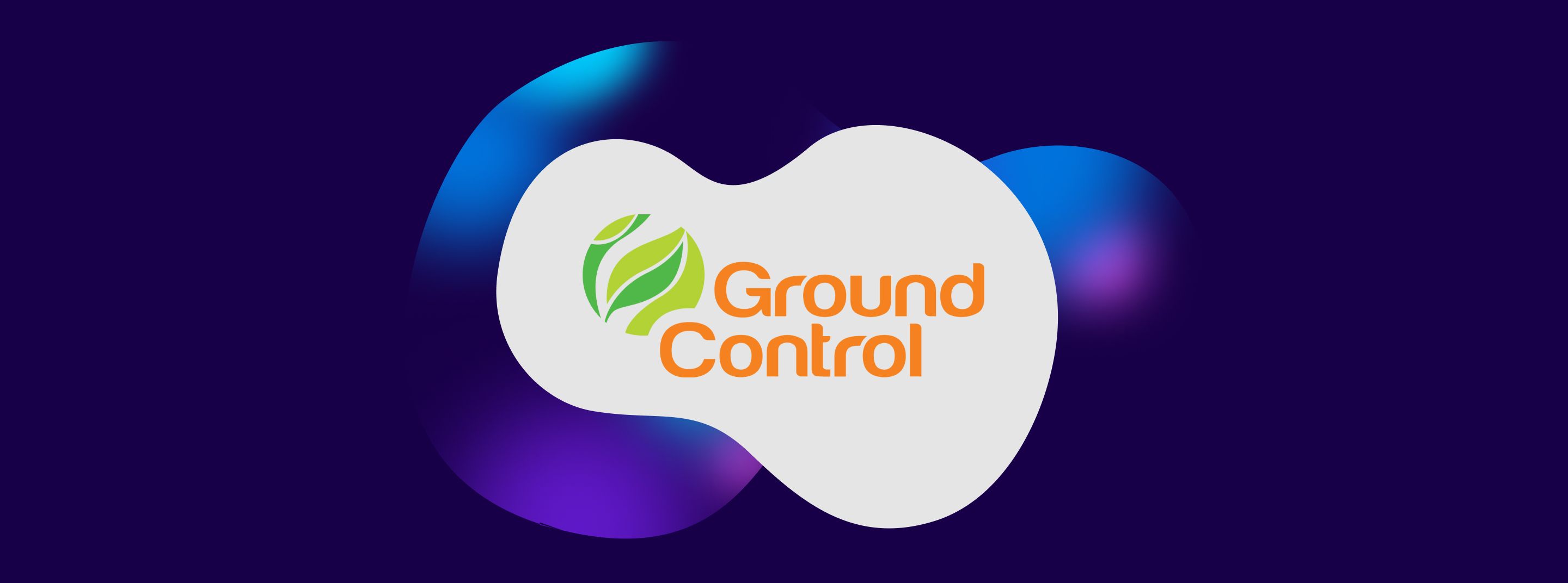 Ground Control logo on a blue background with a ink and light blue cloud behind it