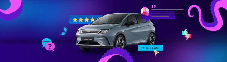 Header image displaying the BYD Dolphin and some review style illustrations