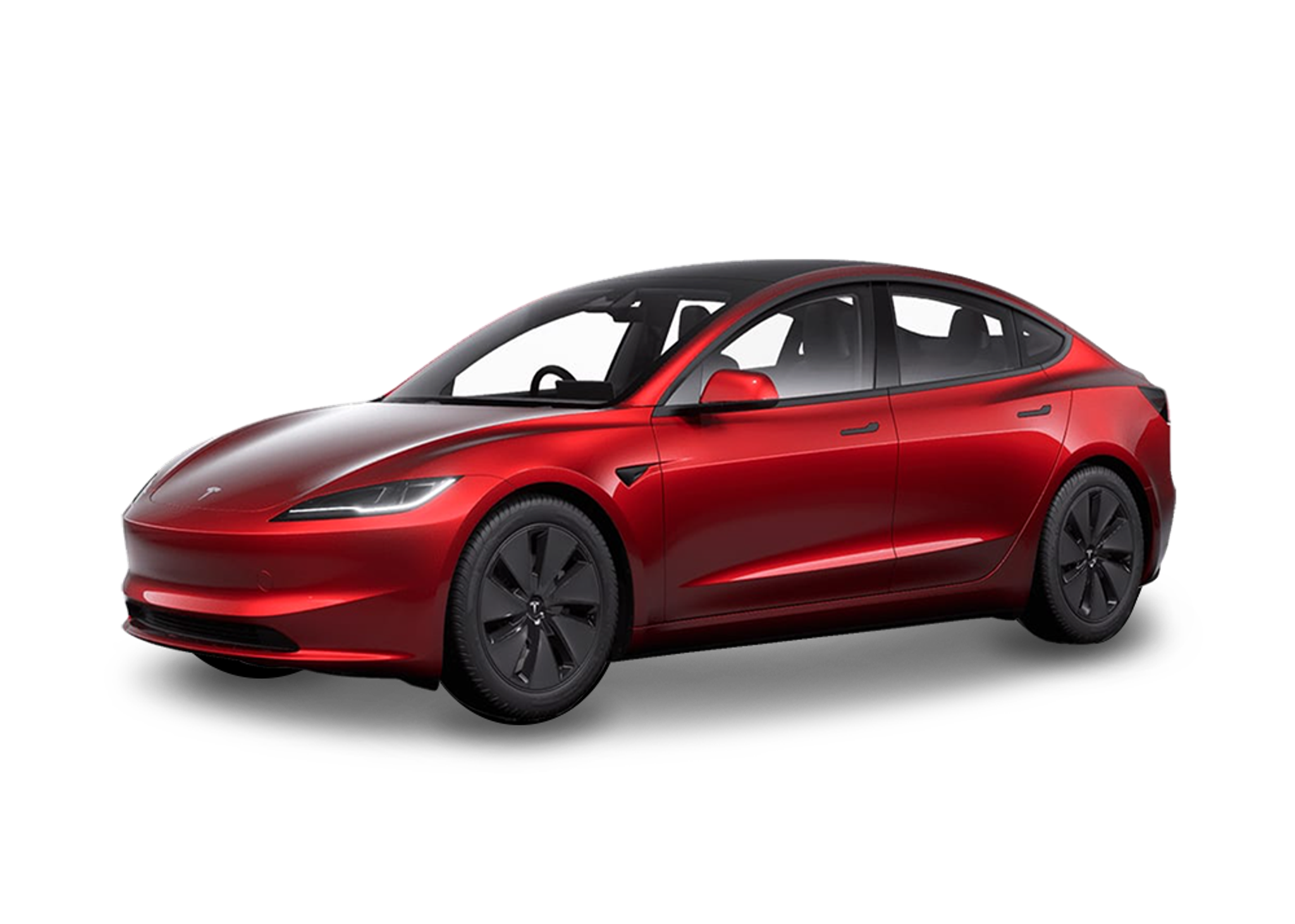 Front left view of Tesla Model 3