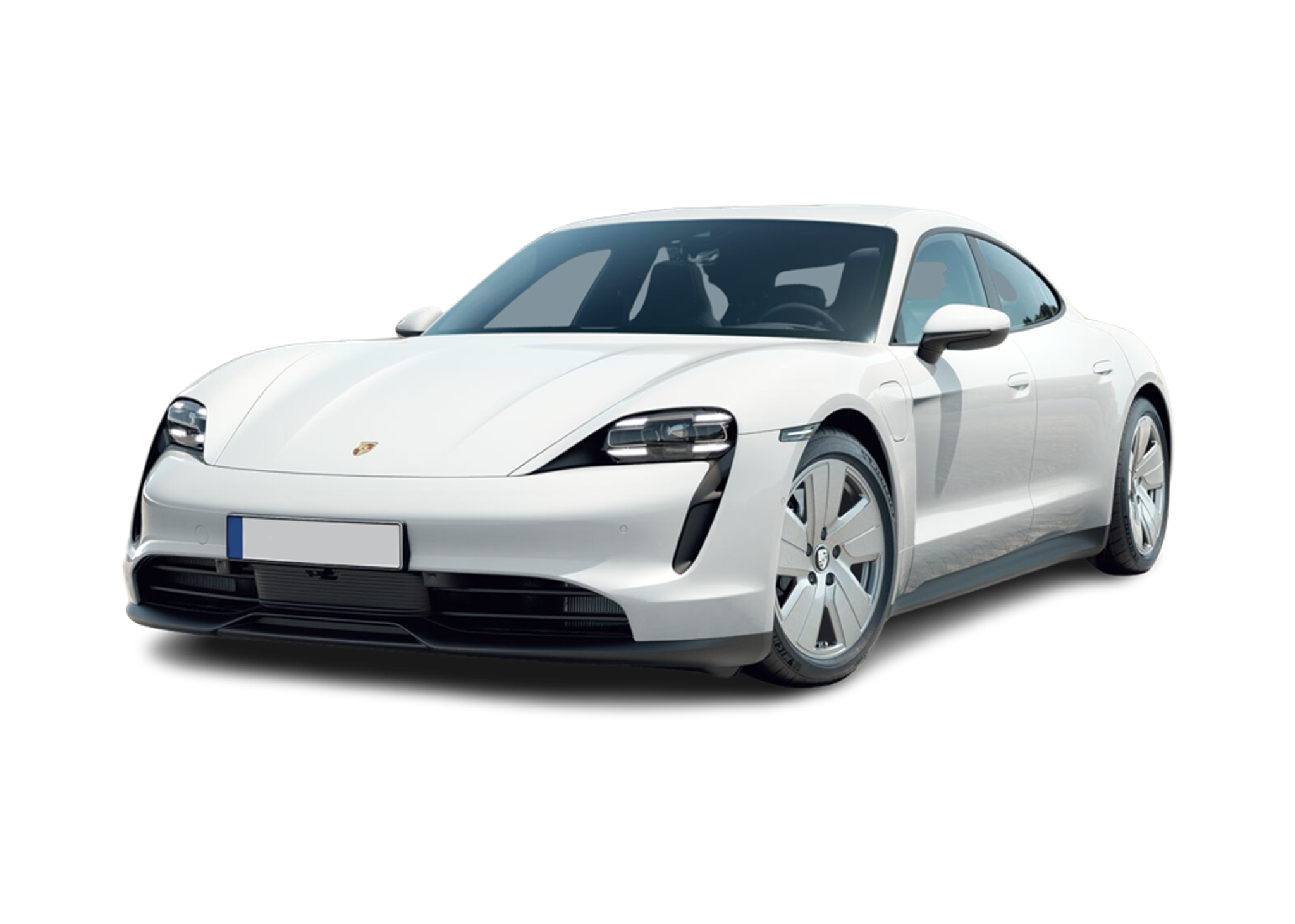 Front left view of Porsche Taycan