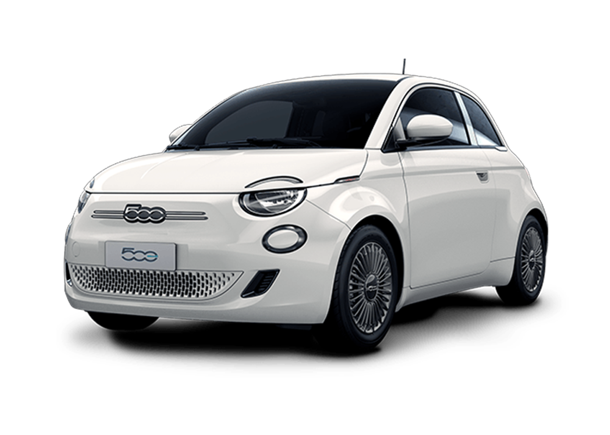 Front left view of Fiat 500e