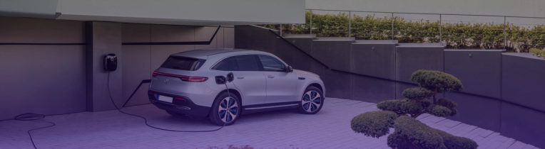 Mercedes EQB charging in the driveway