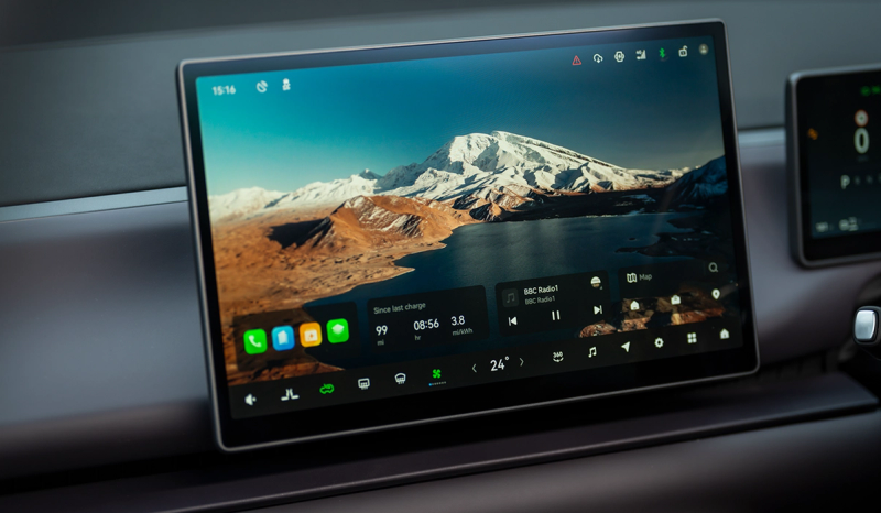 Interior shot of the LeapMotor C10 Displaying the infotainment system