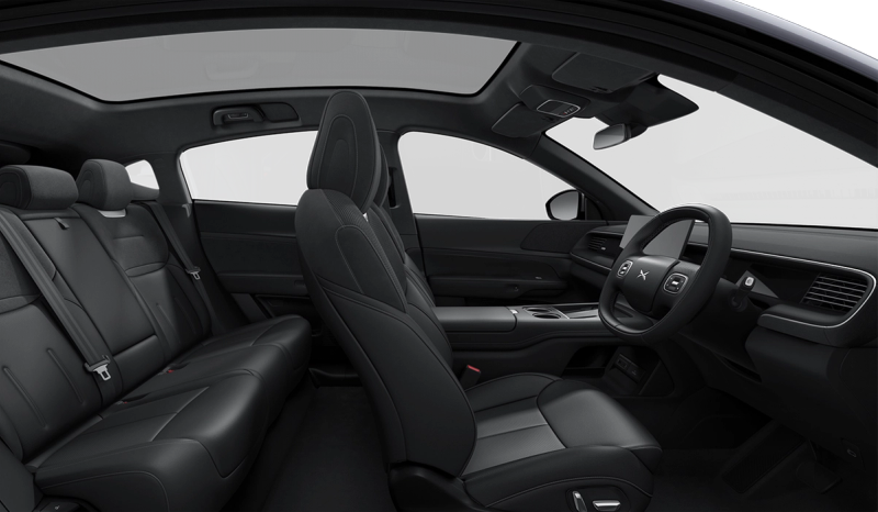 Interior shot displaying all seats and dashboard