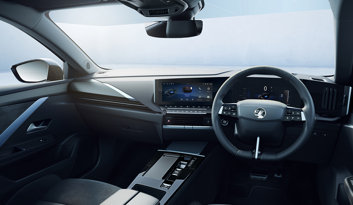 An image of the interior of the Vauxhall Astra-e