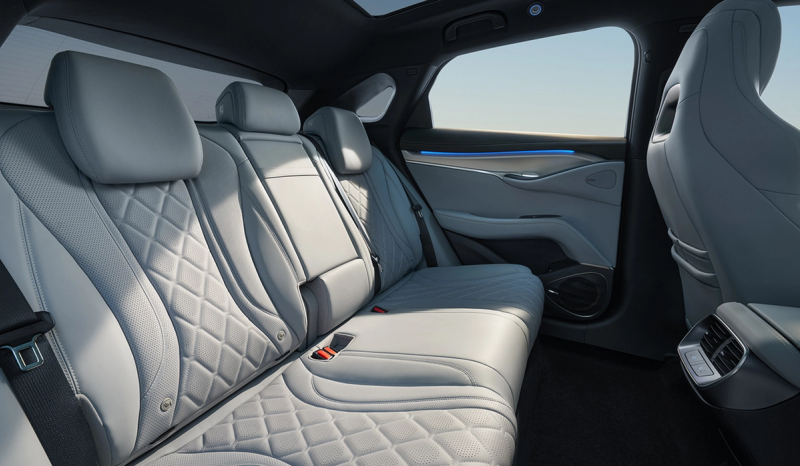 Interior shot of the BYD Sealion 7 displaying the rear seats