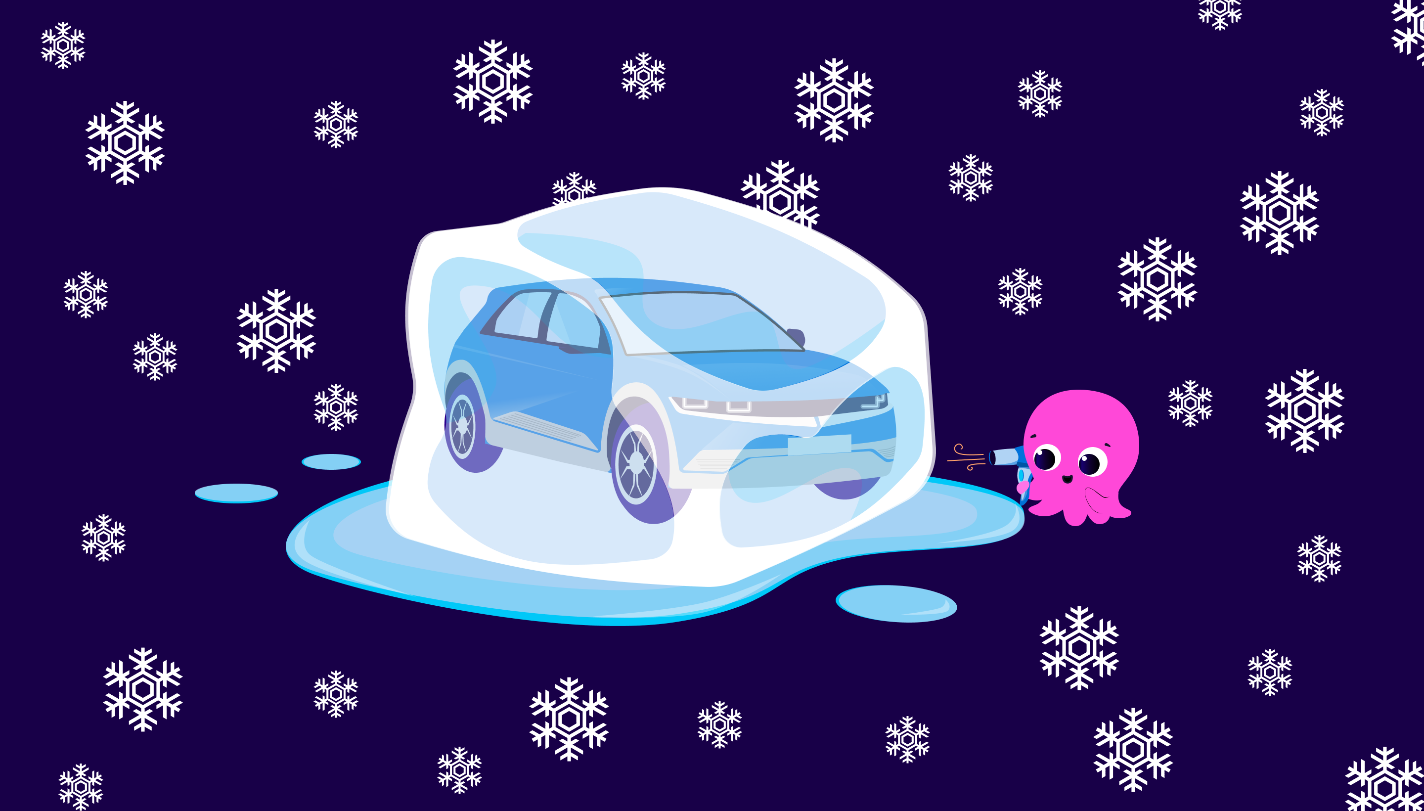 Driving electric cars in winter Octopus EV