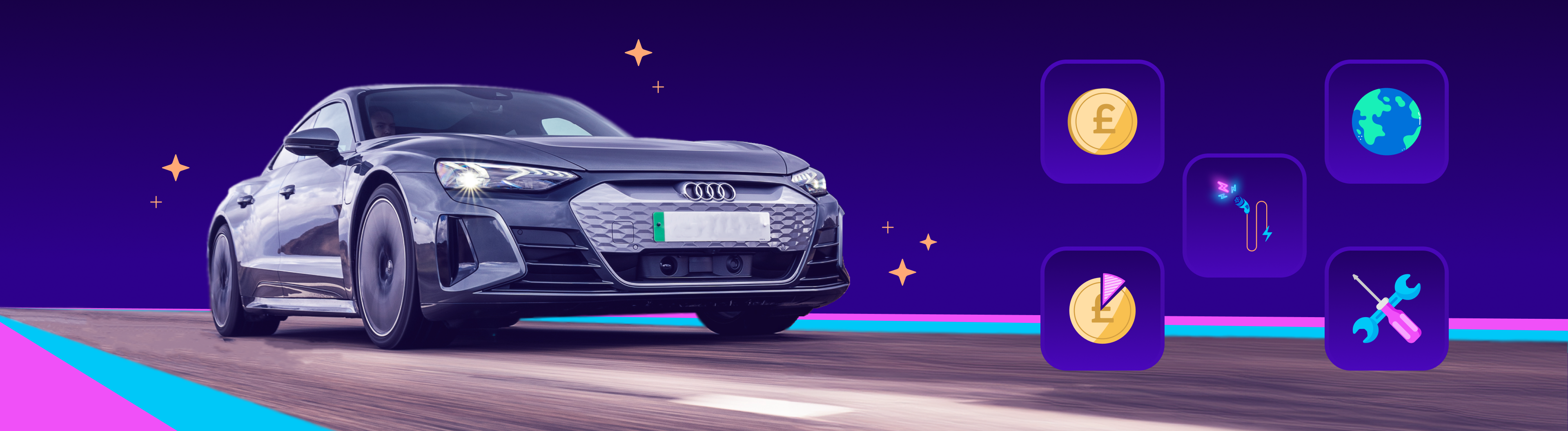 Header image displaying an Audi e-tron 