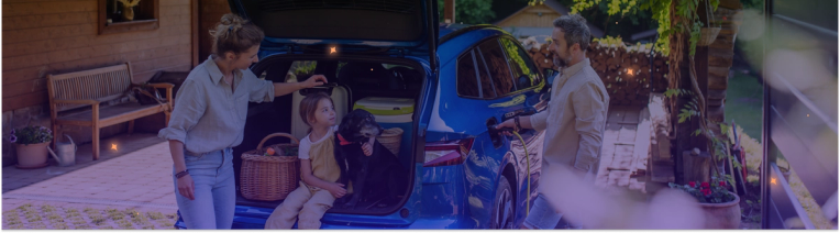 Image of a family charging an EV