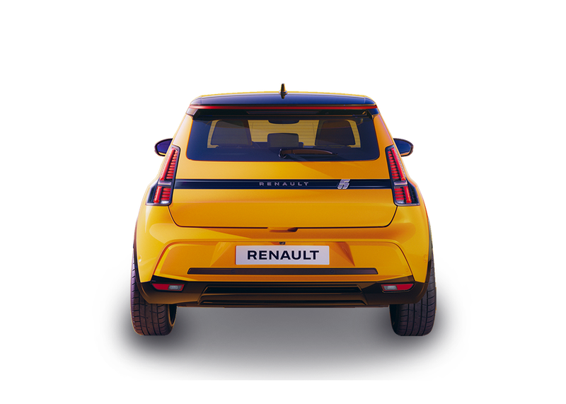 Image of the Renault 5 in a rear facing angle