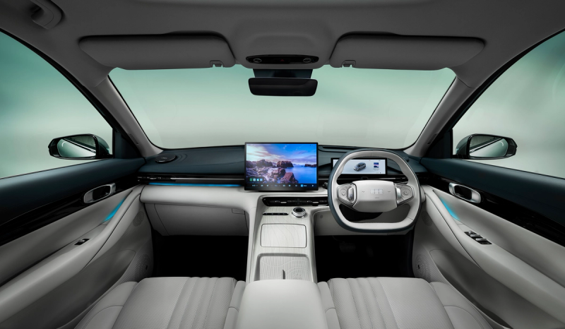 Interior shot of the Geely EX5 displaying the dashboard