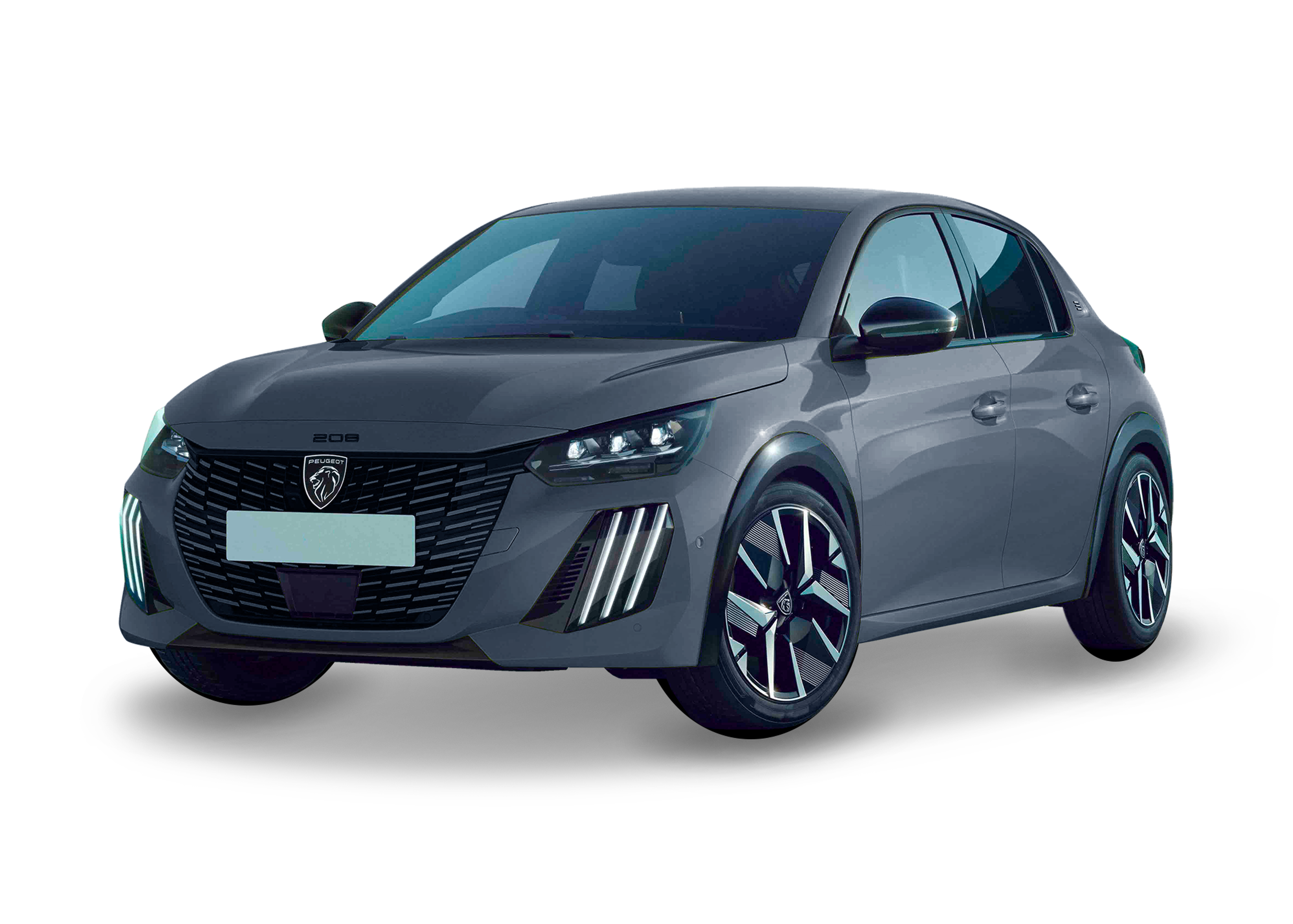 Front left view of Peugeot e-208