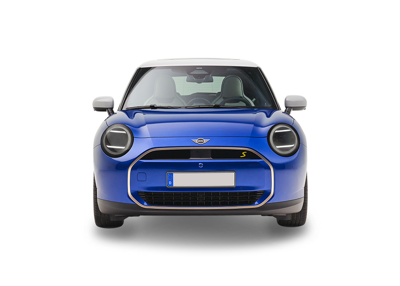 Mini Cooper S in a front facing angle