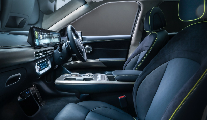 The sleek interior of the GV60