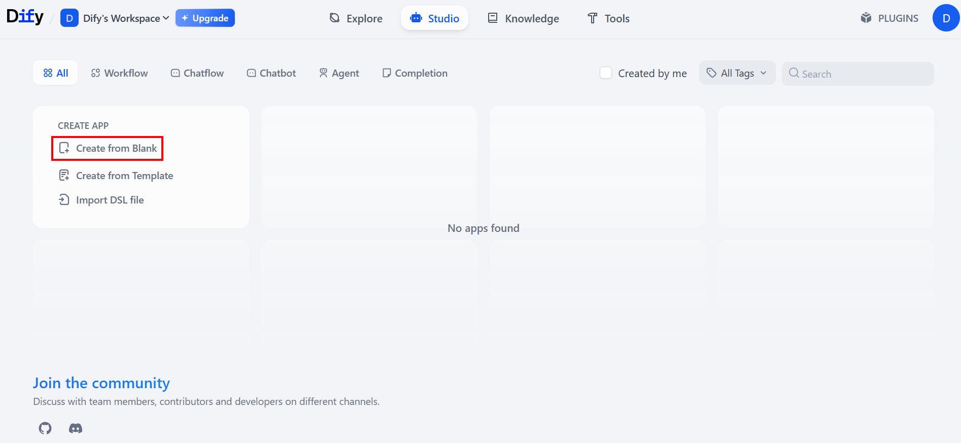 Creating a new application