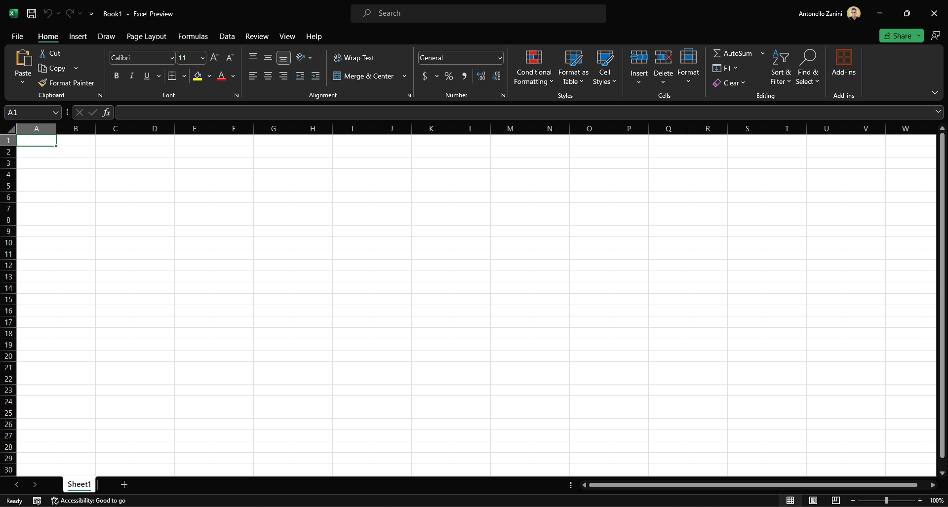 Opening a new sheet in Excel