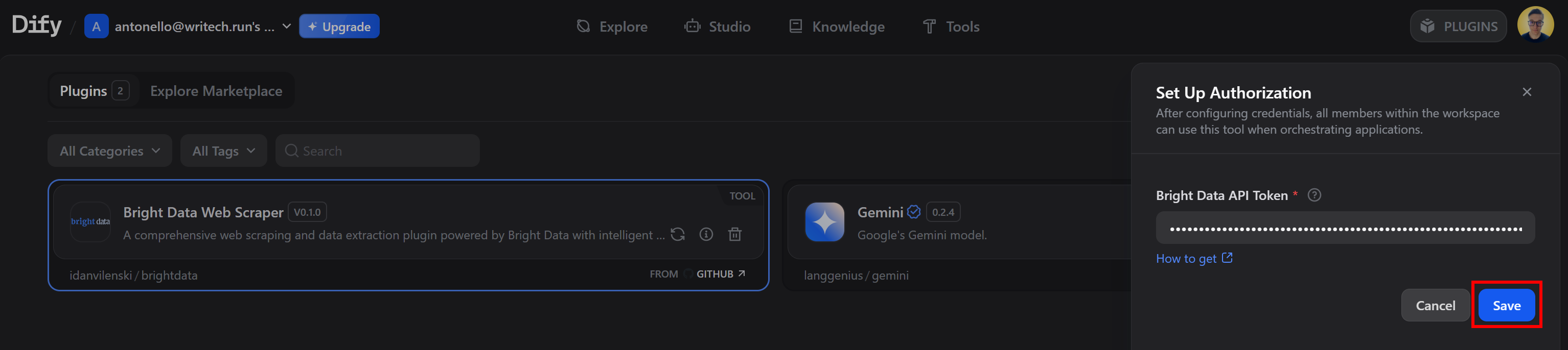 Saving your demlon API key