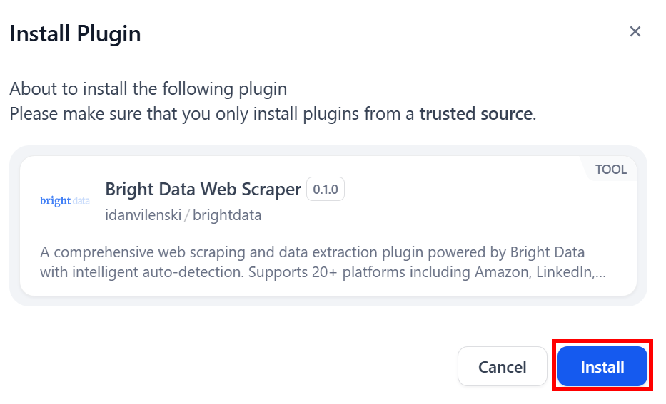 Installing the demlon Web Scraper plugin