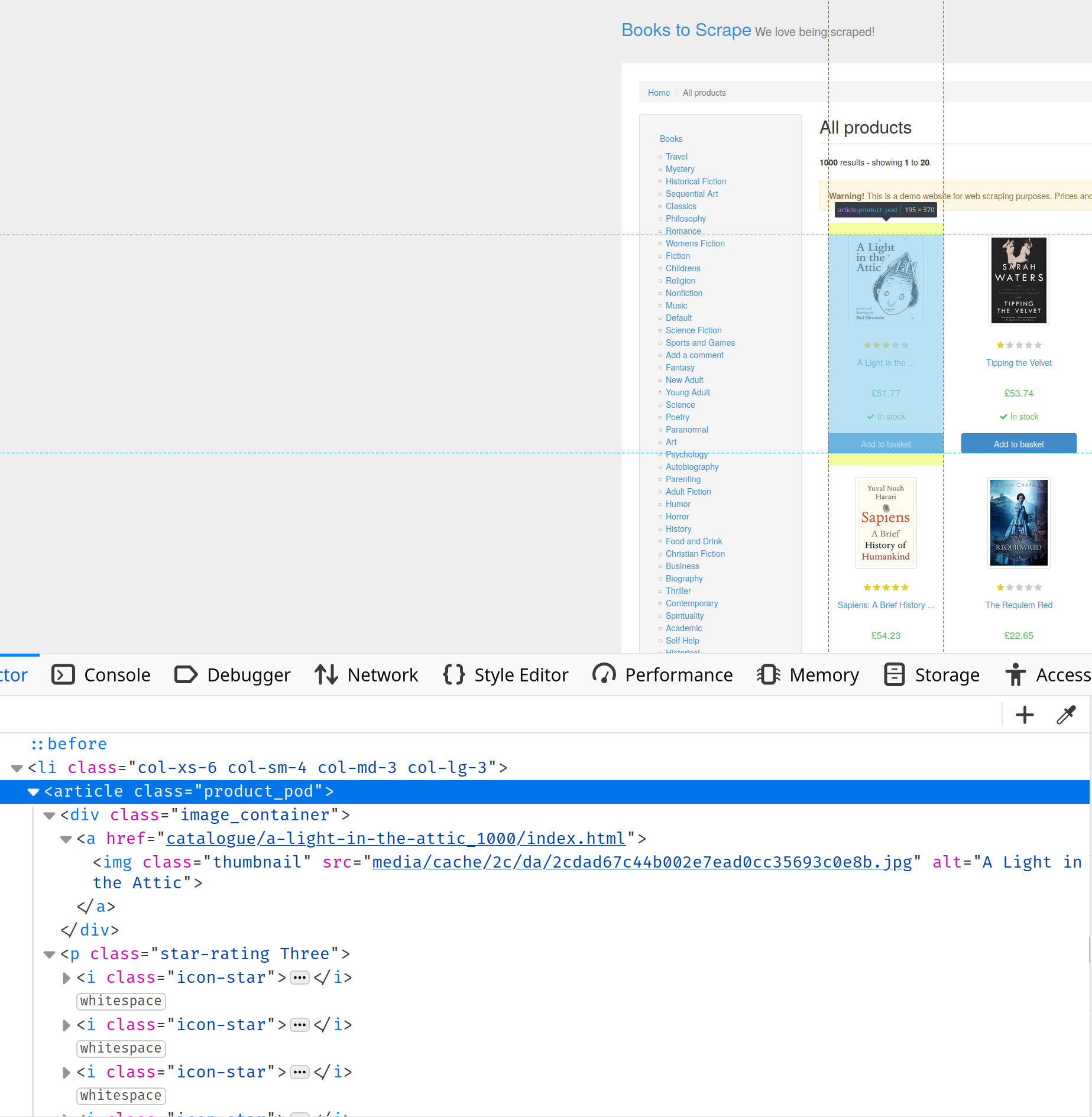 Inspect element