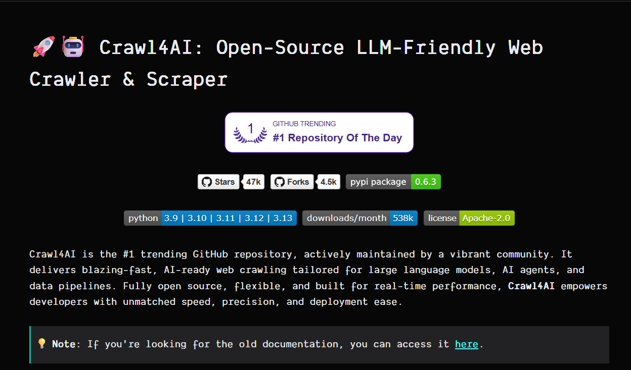 Crawl4AI Home Page
