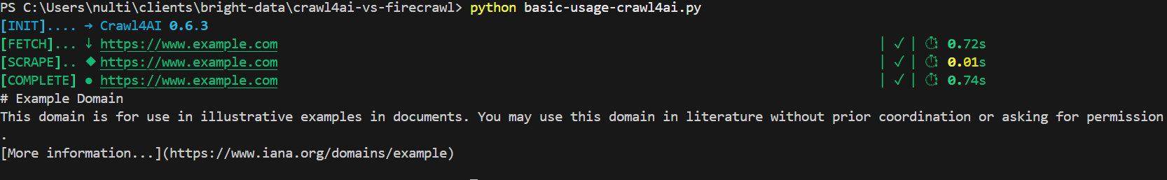 Crawl4AI Basic Performance