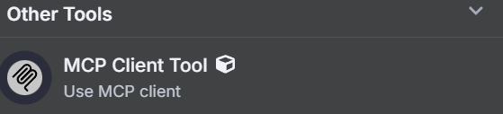 Selecting the MCP Client Tool