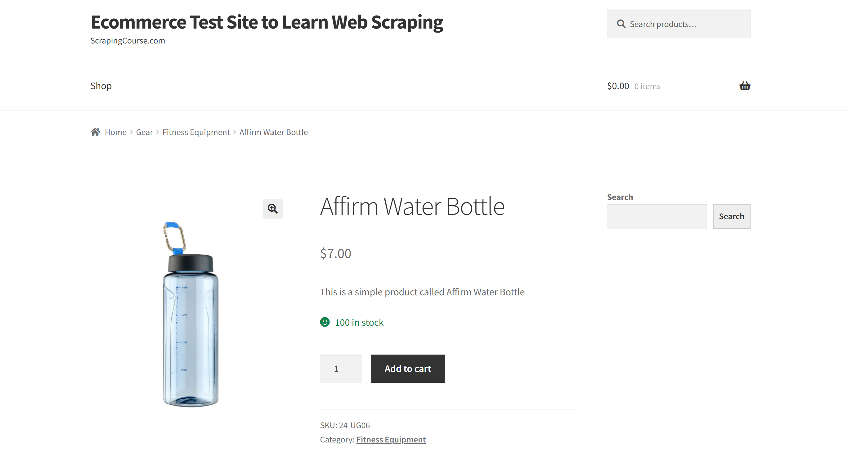 The target page