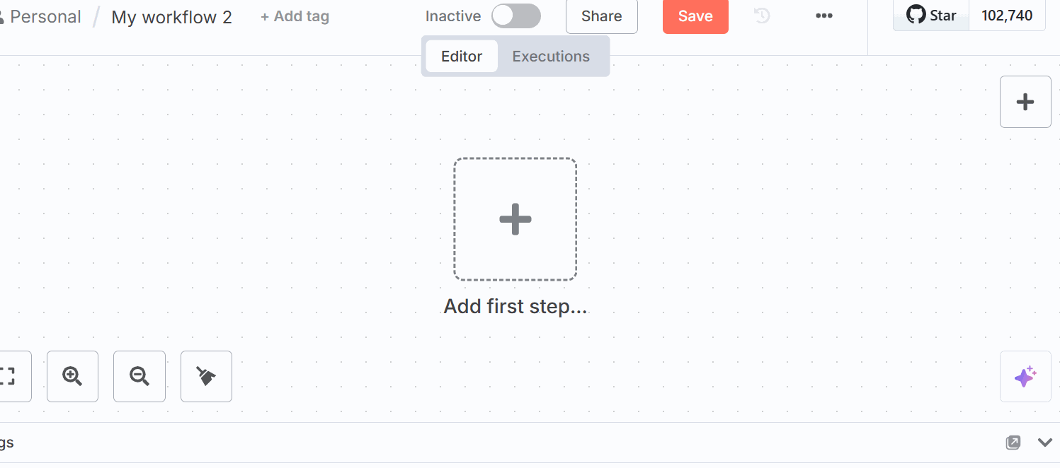 The node to manually trigger the workflow