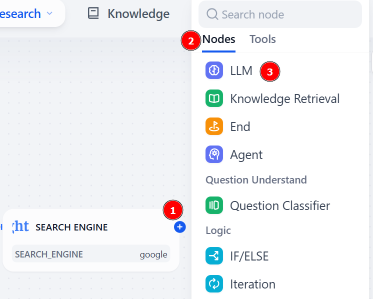 Adding the LLM node