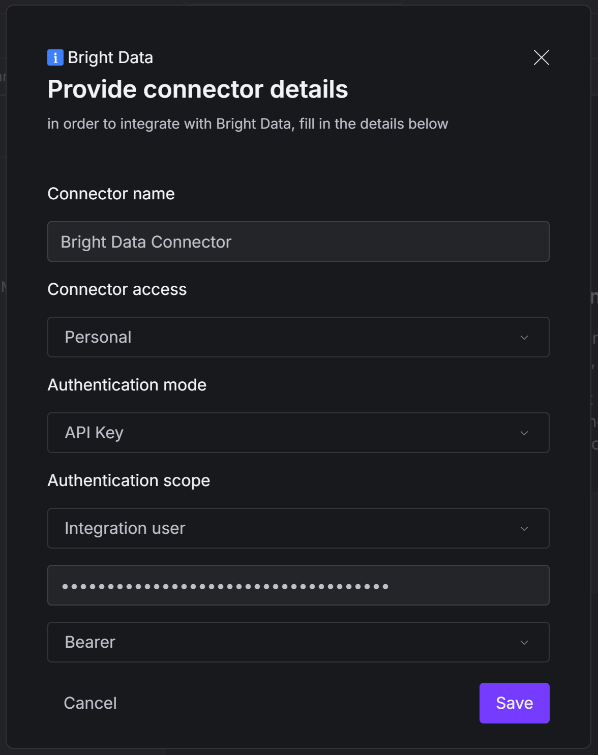 Filling out the demlon connector configuration form